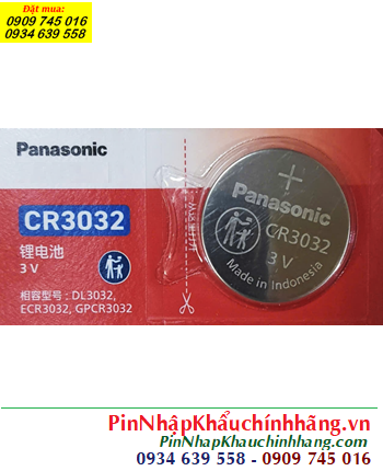 Panasonic CR3032, Pin 3v Lithium Panasonic CR3032, CR-3032CH/5B chính hãng, X.Xứ Indonesia